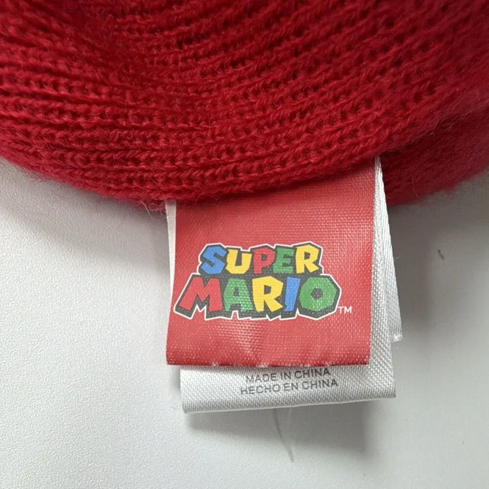 Super Mario Mario Face Knit Beanie Hat One Size MPN 62207 JR